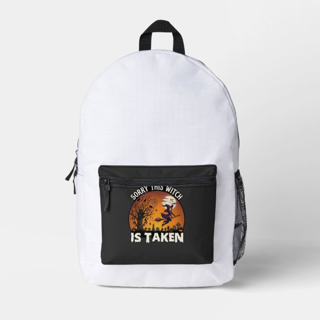 Witch Is Taken Broom Tree Graveyard Halloween_1 Printed Backpack (Front)