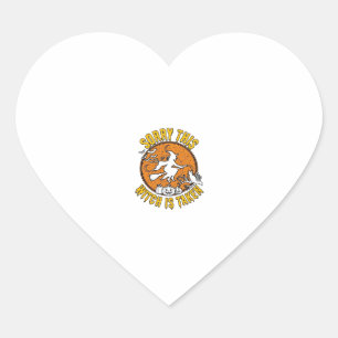 Witch Is Taken Halloween Pumpkins Cat_1 Heart Sticker