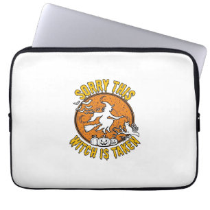 Witch Is Taken Halloween Pumpkins Cat_1 Laptop Sleeve