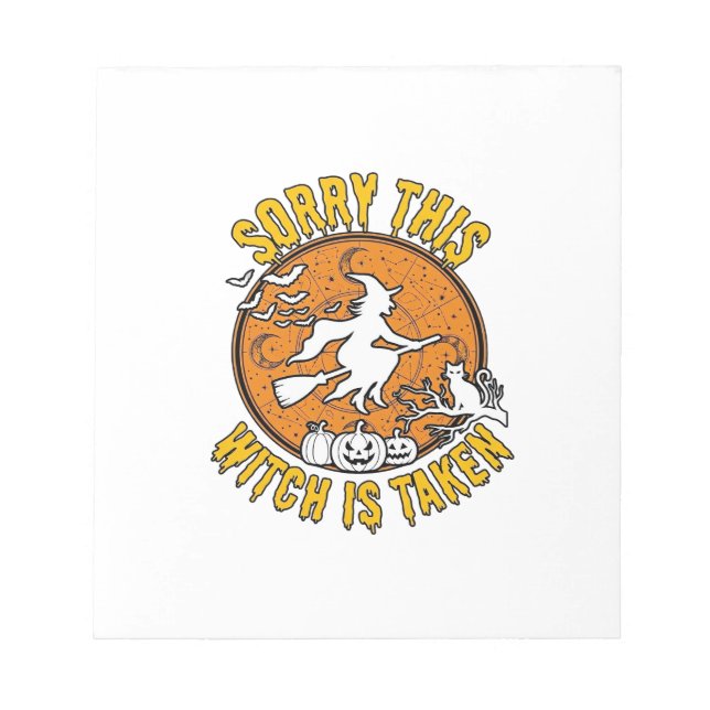 Witch Is Taken Halloween Pumpkins Cat_1 Notepad (Front)