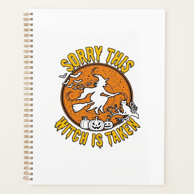Witch Is Taken Halloween Pumpkins Cat_1 Planner (Front)