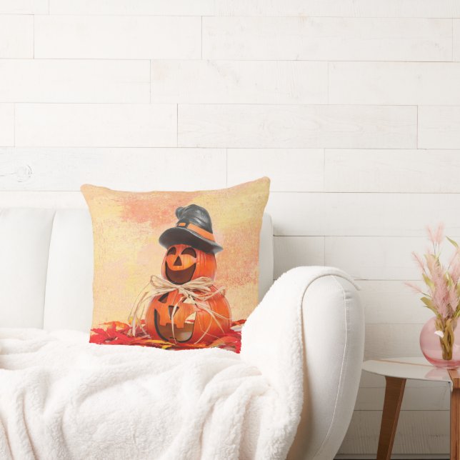 Witch Jack-O-Lantern Cushion (Couch)