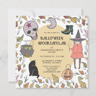 Witch Kid's Halloween Party Invitation