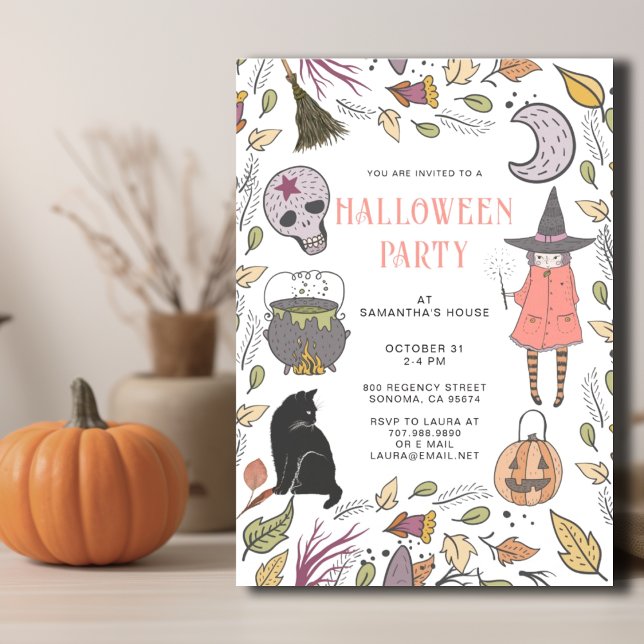 Witch Kid's Halloween Party Spooktacular Invitation (Creator Uploaded)