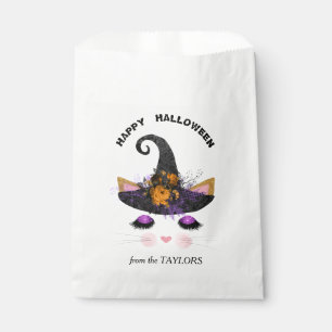 Witch Kitty Faces Halloween Favour Bag