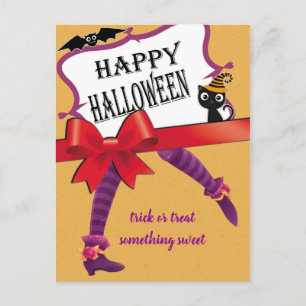 witch legs Halloween Postcard