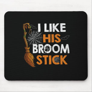 Witch Like His Broom Stick Couple Halloween Costum Mouse Pad