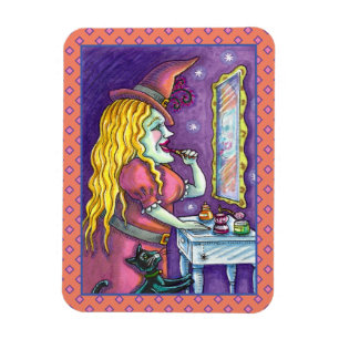WITCH LIPSTICK, PERFUME & NAIL POLISH, FUNNY CUTE MAGNET