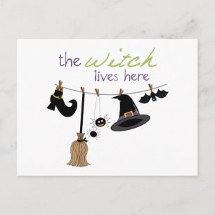 Witch Lives Here Postcard