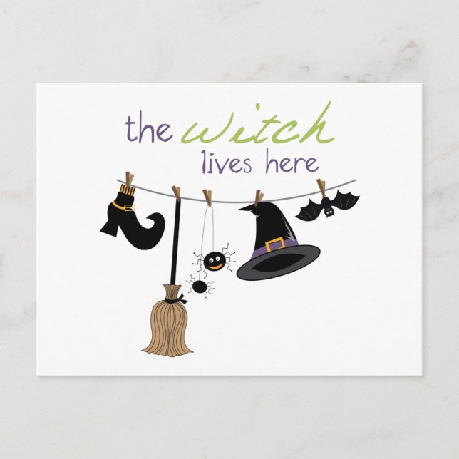 Witch Lives Here Postcard (Front)