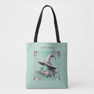 Witch lore Cottage pastel witch hat floral gift Tote Bag