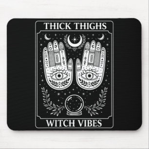 Witch lover witchy halloween spooky thick thighs mouse pad