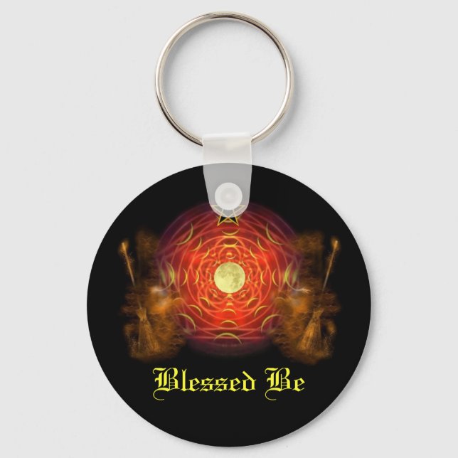 Witch Magic Pentagram Key Ring (Front)