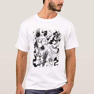 Witch Magical Brew Black and White T-Shirt