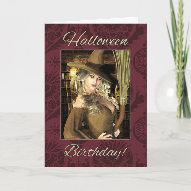Witch Magical Halloween Birthday Card (Front)