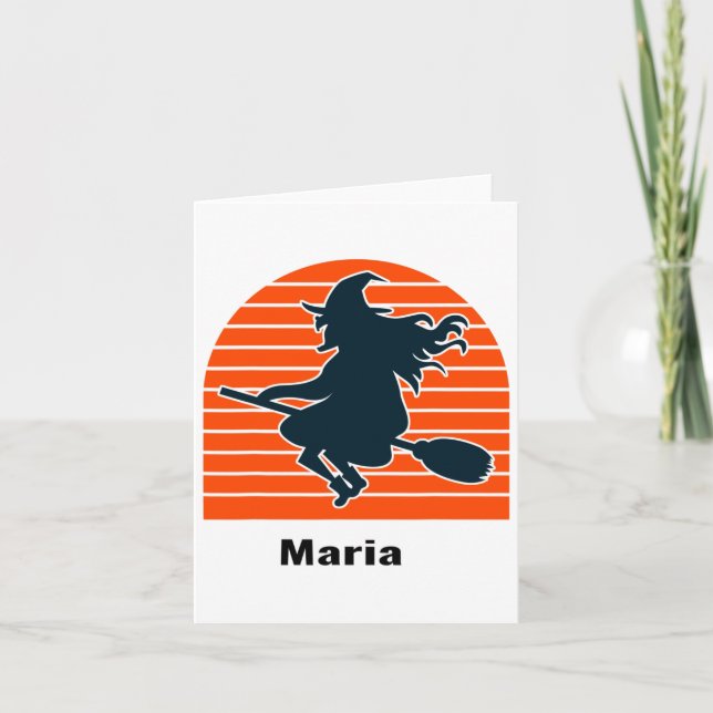 Witch Maria Halloween Personalised  Card (Front)