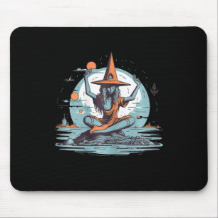 Witch Meditating Halloween Costume Yoga Zen Medita Mouse Pad