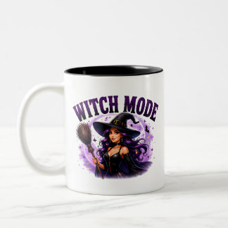 ✨ Witch Mode Activated Halloween Saying 🧙 Two-Tone Coffee Mug