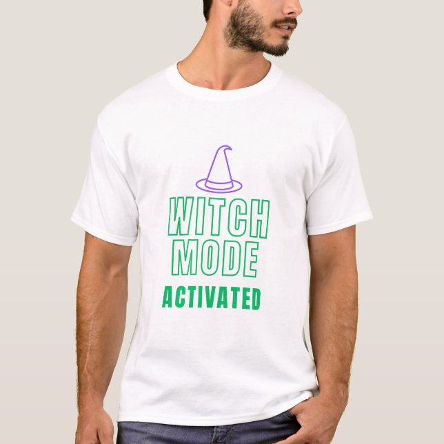 WITCH MODE ACTIVATED – Neon Magic Halloween Shirt (Front)