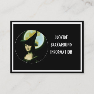 Witch Mona Lisa Halloween Full Moon Business Card