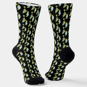 Witch Mona Lisa Halloween Full Moon Socks