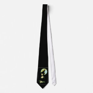 Witch Mona Lisa Halloween Full Moon Tie
