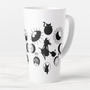 Witch moon phase large latte mug, coffee, goth latte mug