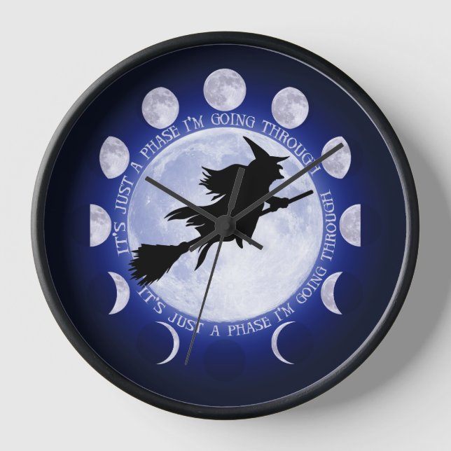 Witch Moon Phase Wall Clock (Front)