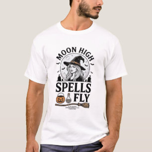 Witch Moon Shirt Vintage Engraving Halloween Tee_1
