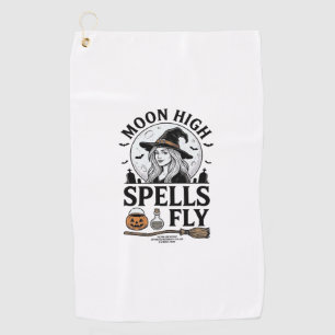 Witch Moon Shirt Vintage Engraving Halloween Tee_1 Golf Towel