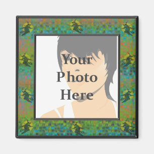 Witch Mosaic Photo Frame Magnet