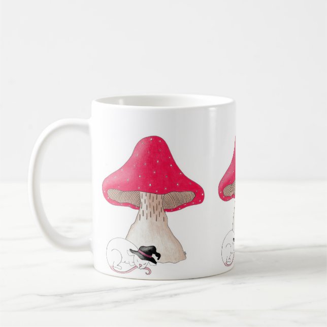 Witch Mouse Sleeping Under Toadstool Mug (Left)