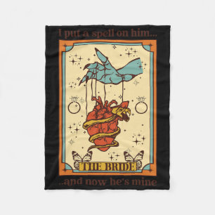 Witch Mystical Funny Bride And Groom I Put A Spell Fleece Blanket