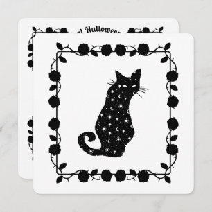 Witch n' Willow Cat Halloween Party Invitation