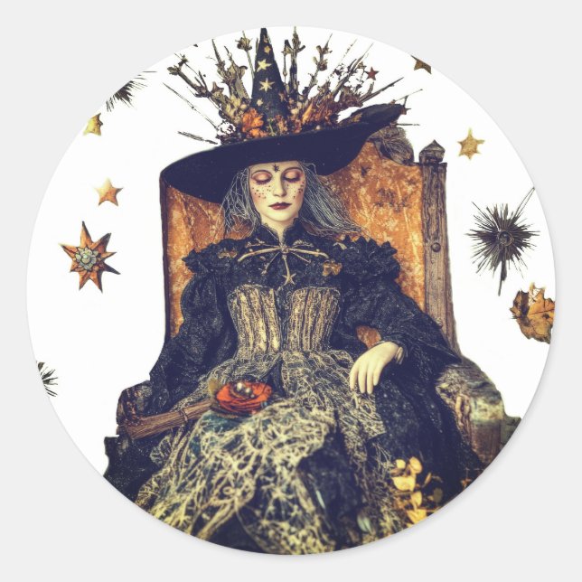 Witch Naps Classic Round Sticker (Front)