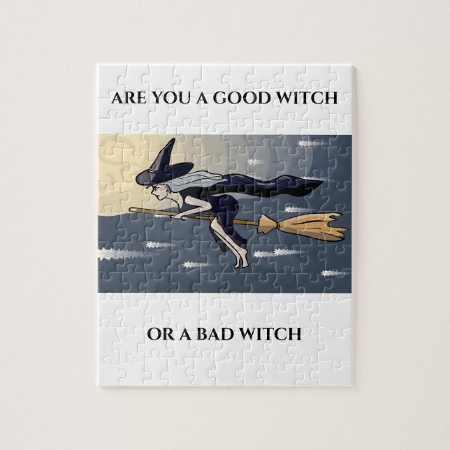 Witch on a broom puzzle. jigsaw puzzle (Vertical)