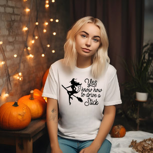 Witch on a Broomstick Halloween T-Shirt