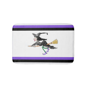 Witch On Broom Bath Mat