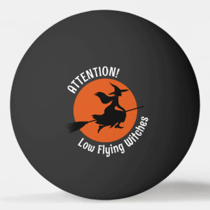 Witch on Broom Ping Pong Ball