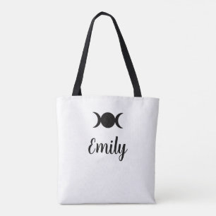 witch on broom & triple moon customisable Tote Bag