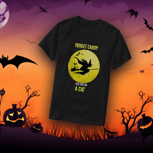 Witch On Broom With Cat T-Shirt (Creator Uploaded)