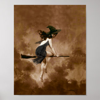 Witch on Broomstick poster