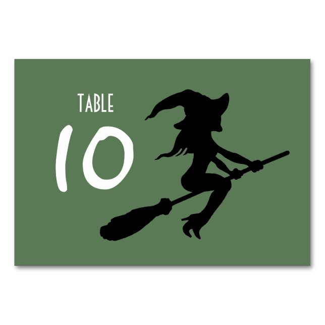 Witch On Broomstick  Table Number (Front)