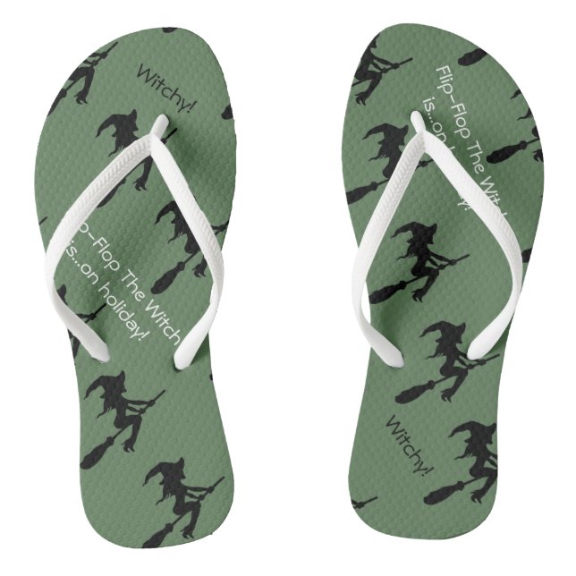 Witch On Broomstick Thongs (Footbed)