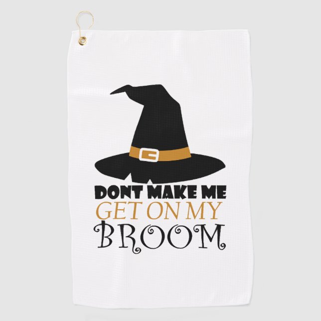 Witch on Halloween Golf Towel (Front)