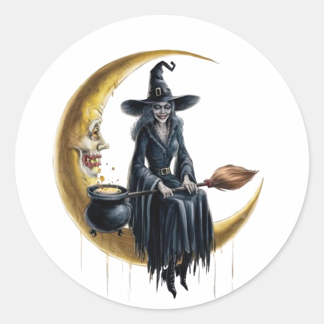 Witch on the Moon Sticker Set (Front)