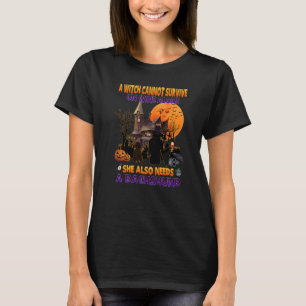 Witch On Wine She Needs A Dachshund Dog Halloween T-Shirt
