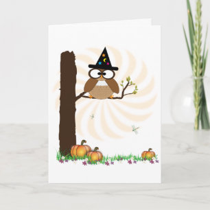 Witch Owl Halloween Card