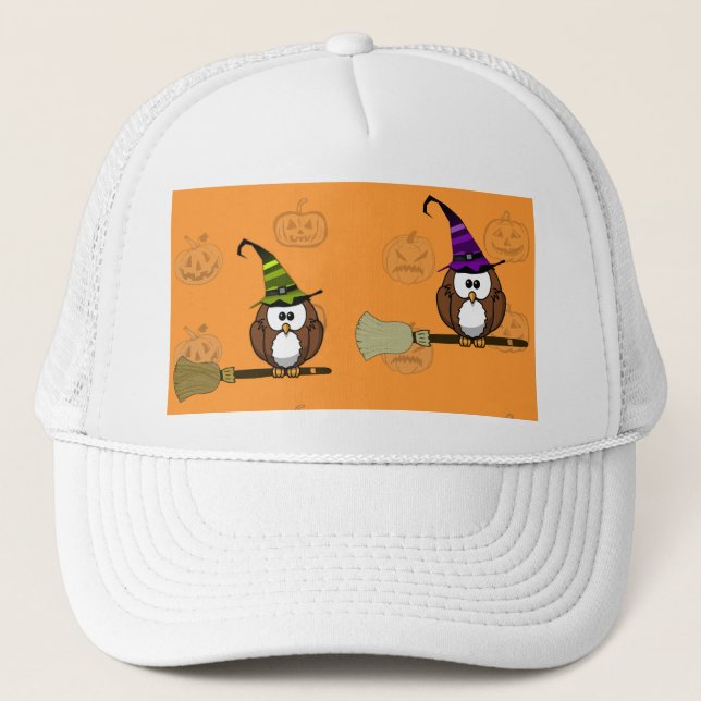 witch owl trucker hat (Front)