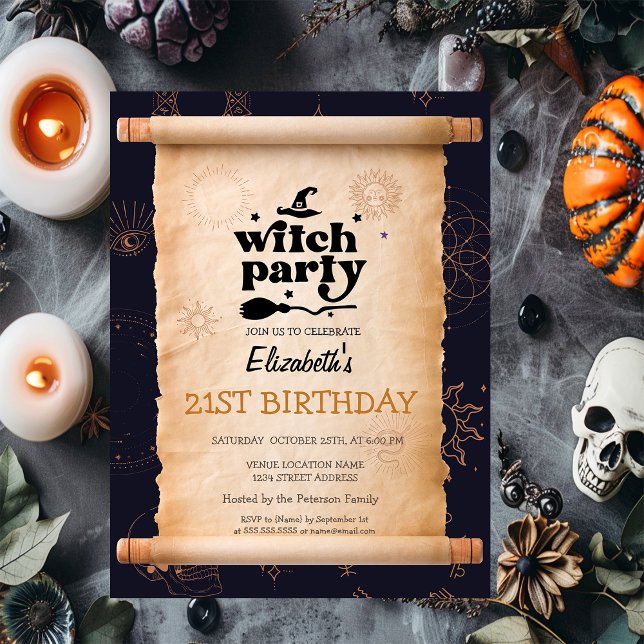 Witch Party Halloween Mystical Birthday  Invitation (Creator Uploaded)